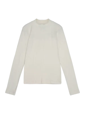 100076-1007-5 KnowledgeCotton Apparel Langærmet T-shirt (Hvid) – Dame | T-shirt