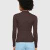KnowledgeCotton Apparel Langærmet T-shirt (Brun) – Dame | T-shirt