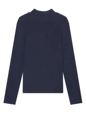 100076-1412-5 KnowledgeCotton Apparel Langærmet T-shirt (Navy) – Dame | T-shirt