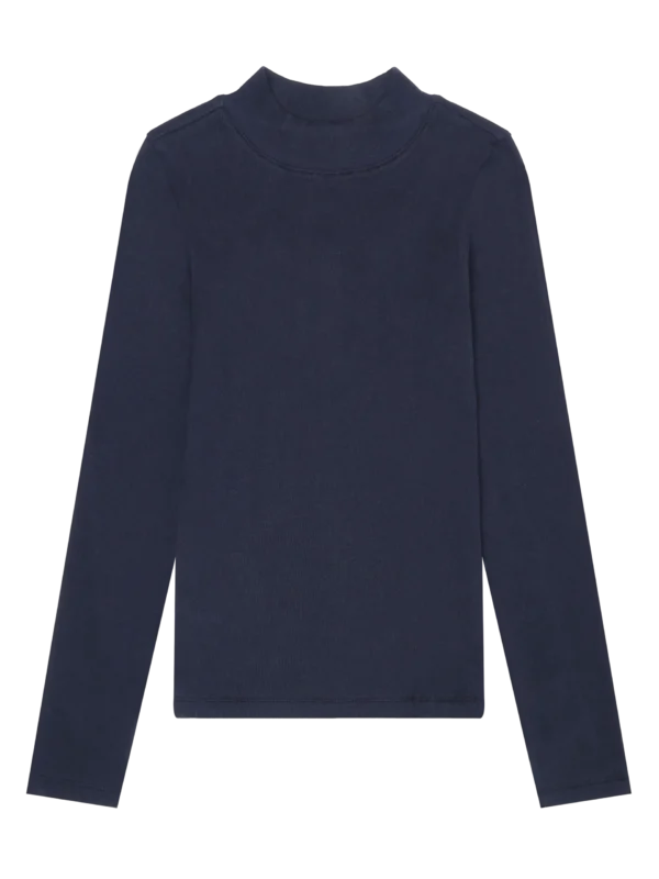 100076-1412-5 KnowledgeCotton Apparel Langærmet T-shirt (Navy) – Dame | T-shirt