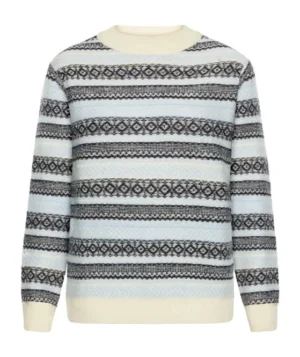 KnowledgeCotton Apparel Stribet Striktrøje (Blå) – Dame | Strik