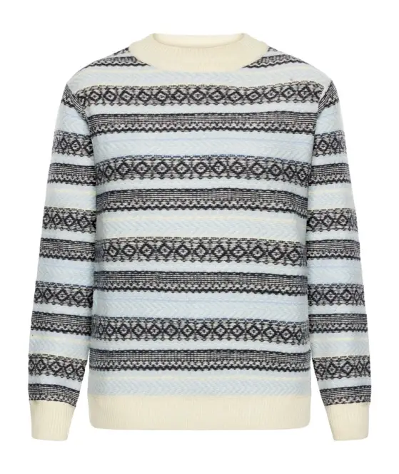 KnowledgeCotton Apparel Stribet Striktrøje (Blå) – Dame | Strik