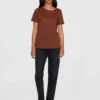 KnowledgeCotton Apparel T-shirt (Brun) – Dame | T-shirt