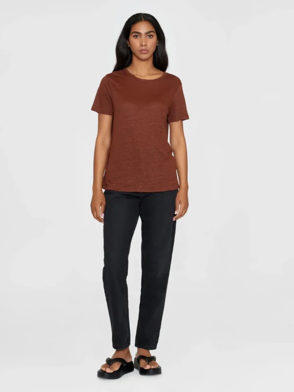 KnowledgeCotton Apparel T-shirt (Brun) – Dame | T-shirt