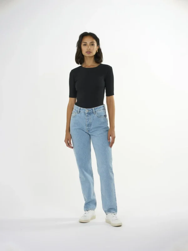 2010014-1300-4 KnowledgeCotton Apparel T-shirt (Sort) – Dame | T-shirt