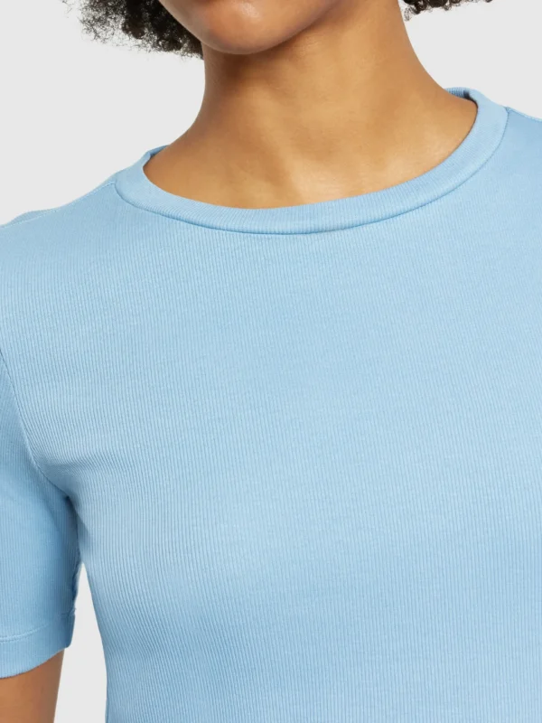 2010014-1463-1 KnowledgeCotton Apparel T-shirt (Turkis) – Dame | T-shirt