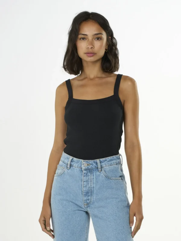 2010015-1300-4 KnowledgeCotton Apparel Top (Sort) – Dame | Top