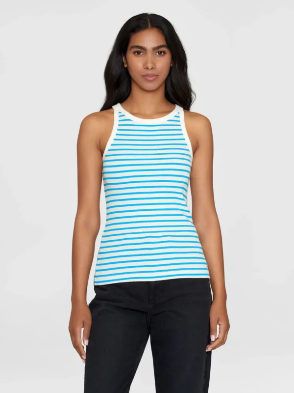 2010017-8021-2 KnowledgeCotton Apparel Stribet Top (Blå) – Dame | Top