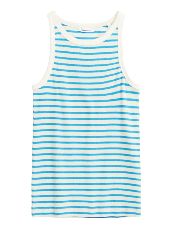 2010017-8021-5 KnowledgeCotton Apparel Stribet Top (Blå) – Dame | Top