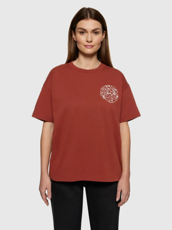 KnowledgeCotton Apparel Logo T-Shirt (Rødbrun) – Dame | T-shirt