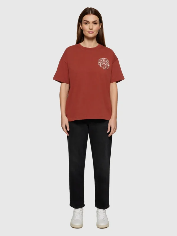 KnowledgeCotton Apparel Logo T-Shirt (Rødbrun) – Dame | T-shirt