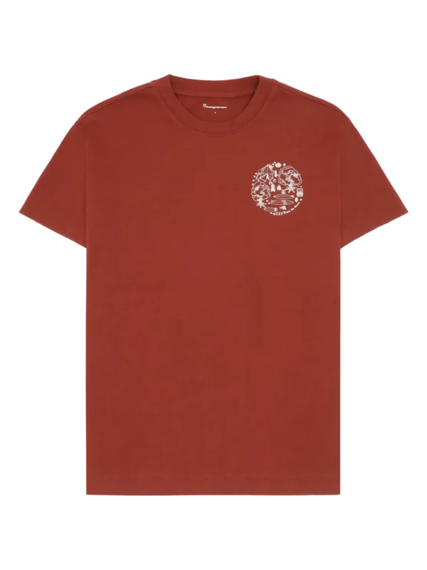 KnowledgeCotton Apparel Logo T-Shirt (Rødbrun) – Dame | T-shirt