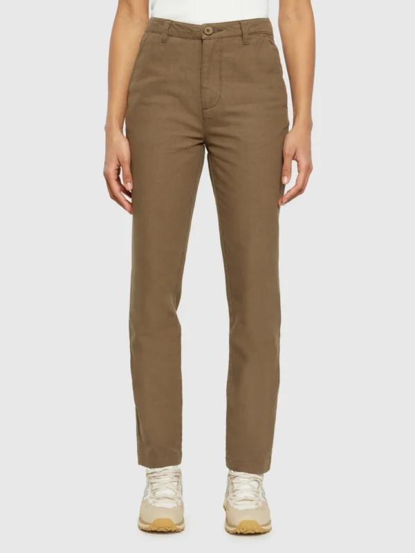 KnowledgeCotton Apparel Dark Olive Chinos (Mid rise) – Dame | Bukser