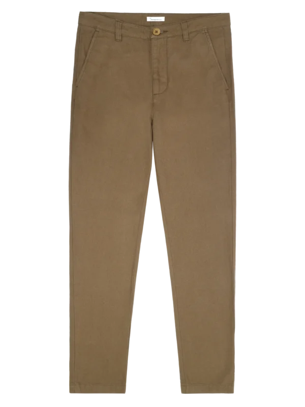 KnowledgeCotton Apparel Dark Olive Chinos (Mid rise) – Dame | Bukser