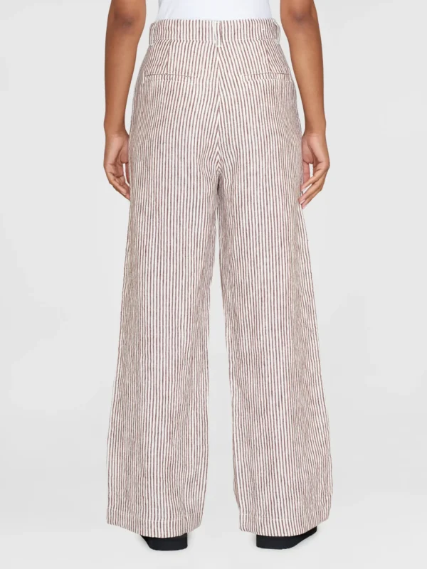 KnowledgeCotton Apparel Stribet Bukser (Brun/Cremehvid) – Dame | Bukser