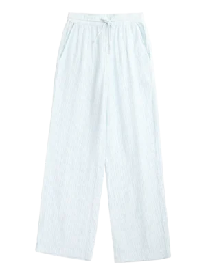 2070043-8021-5 KnowledgeCotton Apparel Stribet Bukser (Blå/Cremehvid) – Dame | Bukser