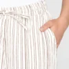 2070046-8026-1 KnowledgeCotton Apparel Stribet Bukser (Hvid/Brun) – Dame | Bukser