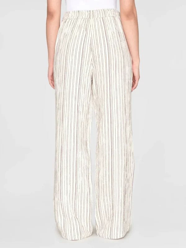 2070046-8026-3 KnowledgeCotton Apparel Stribet Bukser (Hvid/Brun) – Dame | Bukser