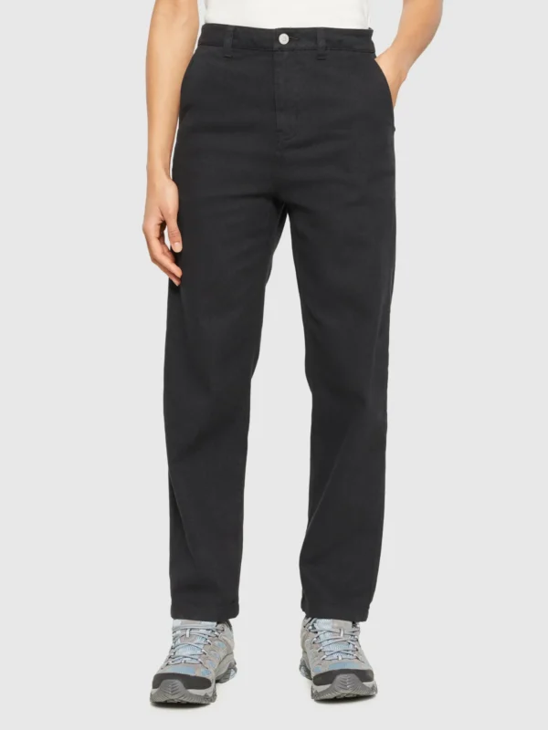 KnowledgeCotton Apparel Calla Tapered Black (Mid rise) – Dame | Bukser