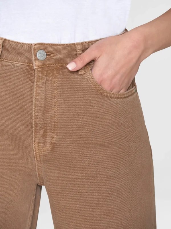 2070048-2022-1 KnowledgeCotton Apparel Lysbrun bukser (Mid rise) – Dame | Bukser