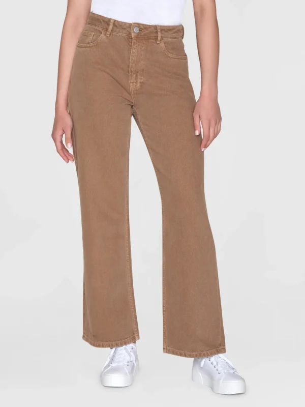 2070048-2022-2 KnowledgeCotton Apparel Lysbrun bukser (Mid rise) – Dame | Bukser