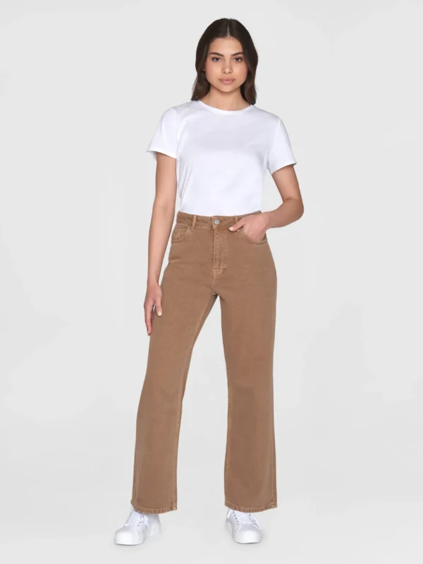 2070048-2022-4 KnowledgeCotton Apparel Lysbrun bukser (Mid rise) – Dame | Bukser