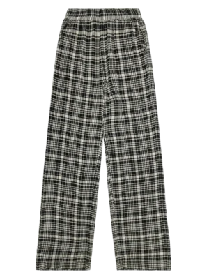 2070054-8021-5 KnowledgeCotton Apparel Posey Wide (Sort/Hvid) – Dame | Bukser