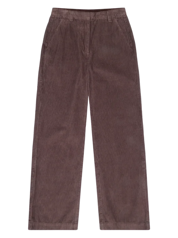 KnowledgeCotton Apparel Posey Wide Plum/Brun (High rise) – Dame | Bukser