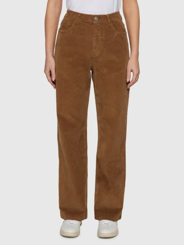 2070062-1121-3 KnowledgeCotton Apparel Gale Straight Mid rise (Brun) – Dame | Bukser