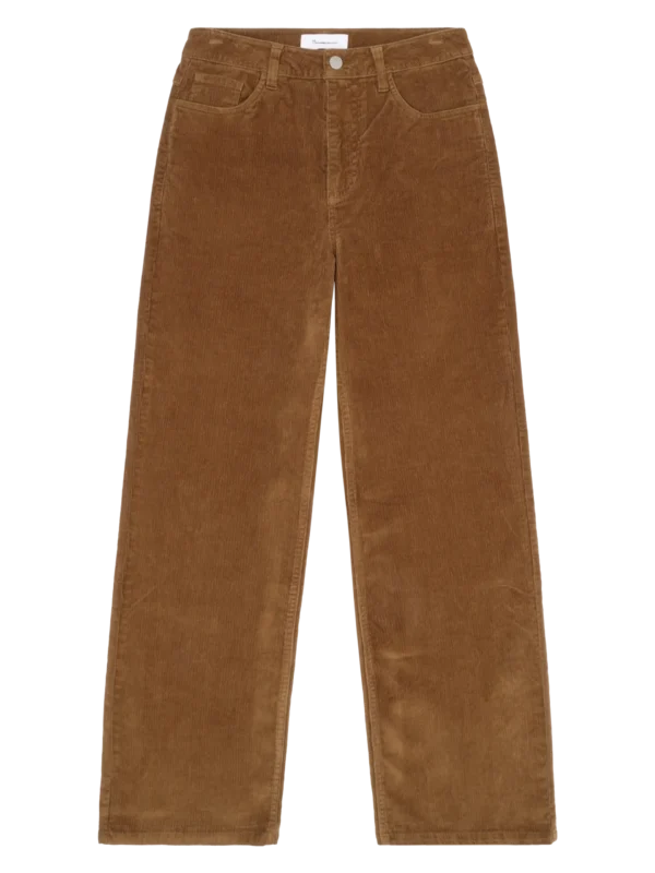 2070062-1121-4 KnowledgeCotton Apparel Gale Straight Mid rise (Brun) – Dame | Bukser