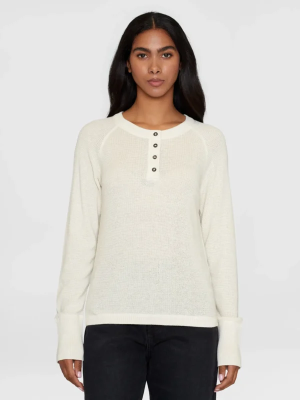 KnowledgeCotton Apparel Langærmet trøje (Cremehvid) – Dame | Strik