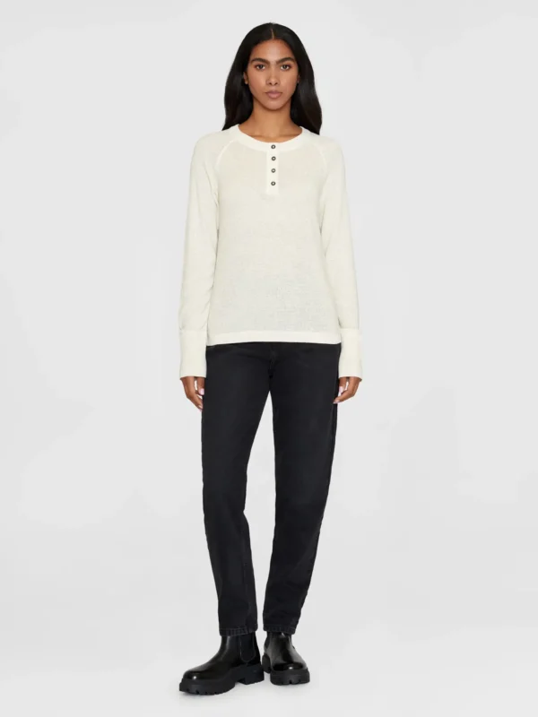 KnowledgeCotton Apparel Langærmet trøje (Cremehvid) – Dame | Strik