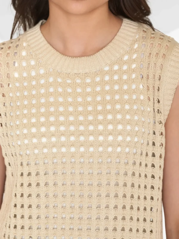 2080046-1228-1 KnowledgeCotton Apparel Light Grey hullede u. ærmer – Dame | Kjole