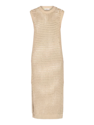 2080046-1228-5 KnowledgeCotton Apparel Light Grey hullede u. ærmer – Dame | Kjole