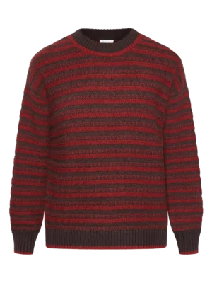 2080064-8026-5 KnowledgeCotton Apparel Striktrøje (Rød/Brun) – Dame | Strik