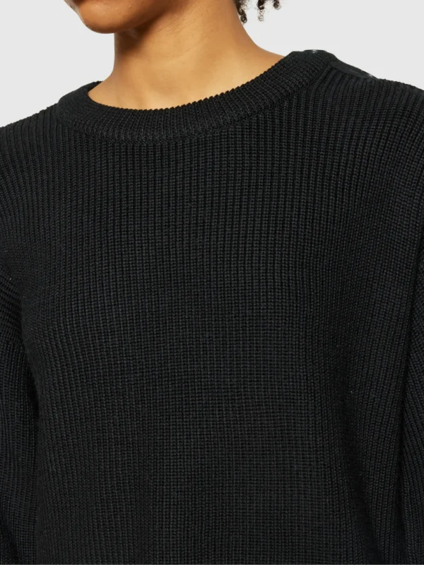 KnowledgeCotton Apparel Striktrøje (Sort) – Dame | Strik