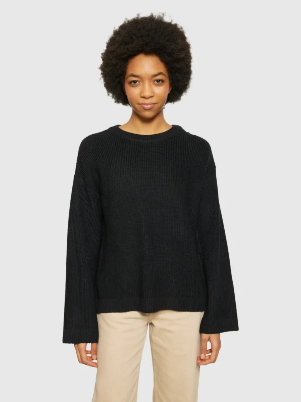 KnowledgeCotton Apparel Striktrøje (Sort) – Dame | Strik