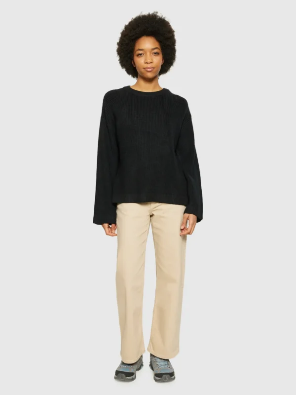 KnowledgeCotton Apparel Striktrøje (Sort) – Dame | Strik