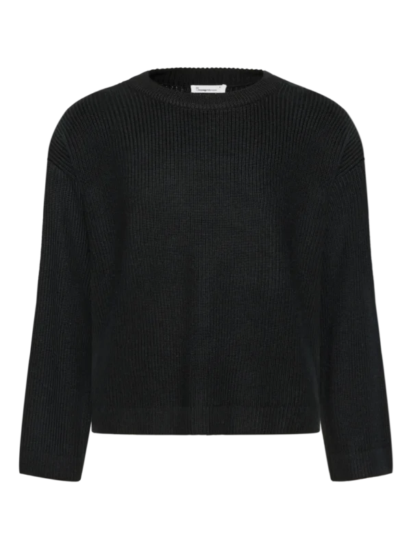 KnowledgeCotton Apparel Striktrøje (Sort) – Dame | Strik