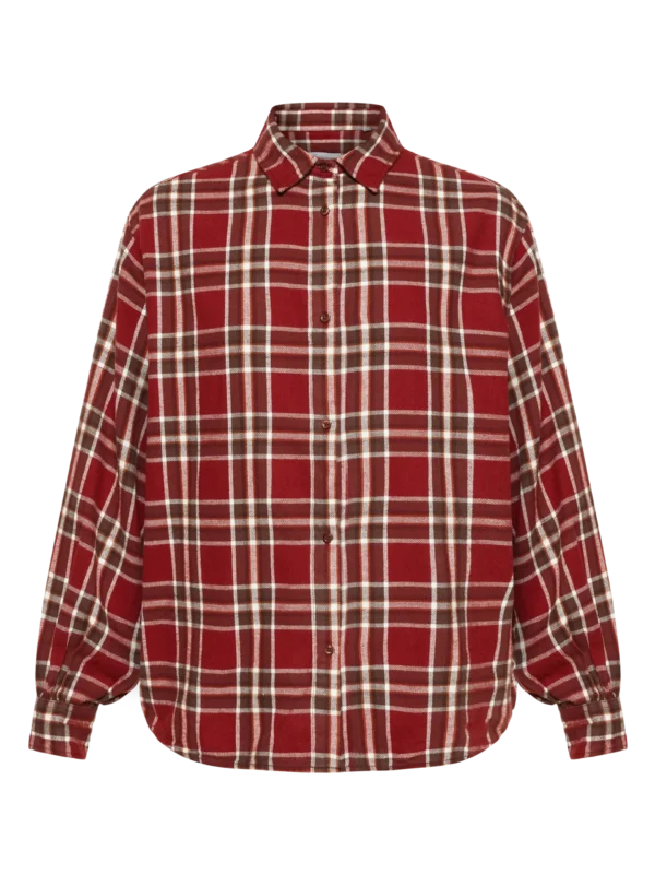 2090025-7025-5 KnowledgeCotton Apparel Ternet Skjorte (Rød) – Dame | Skjorte