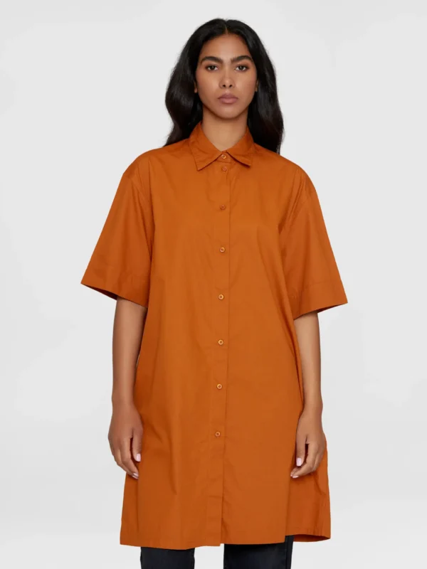 KnowledgeCotton Apparel Skjortekjole (Brun) – Dame | Kjole