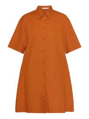 2090036-1438-5 KnowledgeCotton Apparel Skjortekjole (Brun) – Dame | Kjole