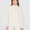 KnowledgeCotton Apparel Stribet Skjorte (Cremehvid/Brun) – Dame | Skjorte