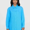 2090040-1445-2 KnowledgeCotton Apparel Skjorte (Turkis) – Dame | Skjorte