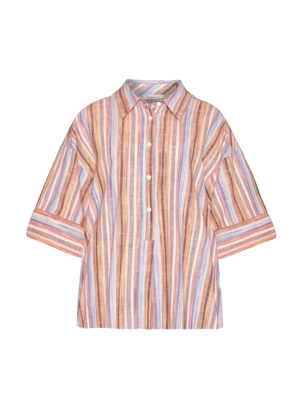 2090043-8032-5 KnowledgeCotton Apparel Kortærmet Skjorte (Multifarvet) – Dame | Skjorte