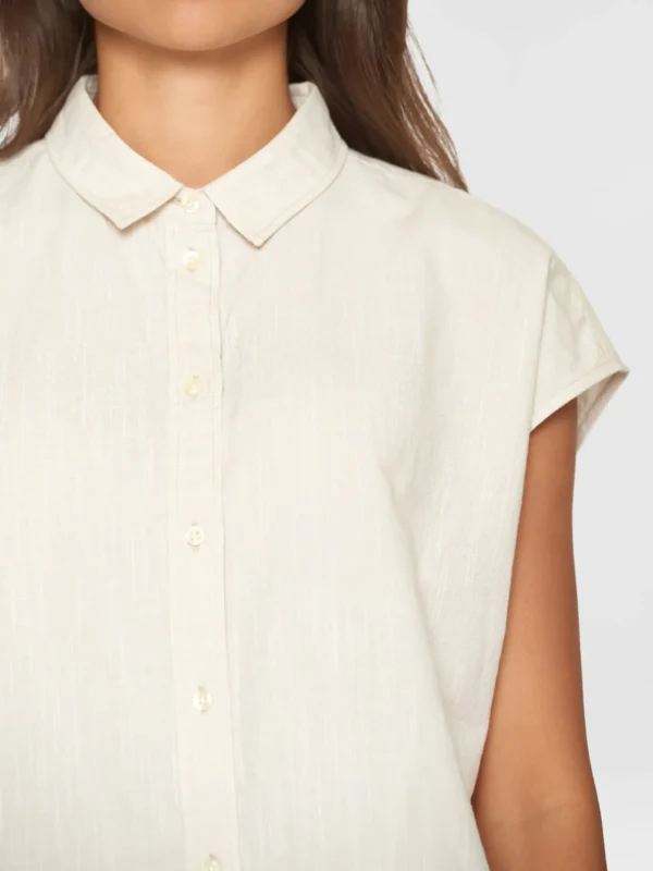 KnowledgeCotton Apparel Skjorte Top (Beige) – Dame | Skjorte