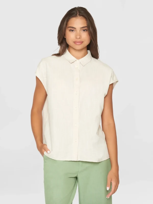 KnowledgeCotton Apparel Skjorte Top (Beige) – Dame | Skjorte