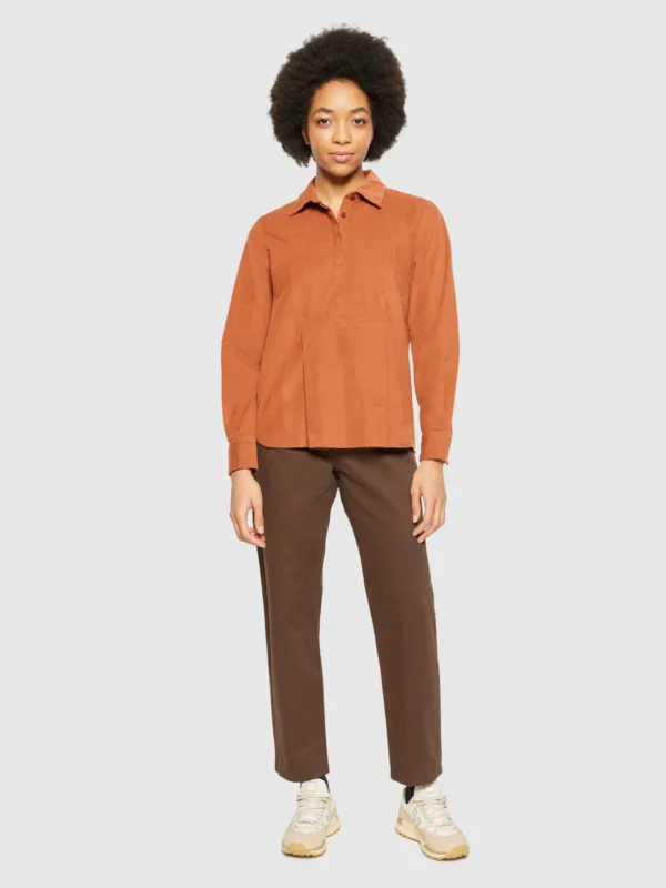 2090050-1426-4 KnowledgeCotton Apparel Skjorte (Mocha-Brun) – Dame | Skjorte