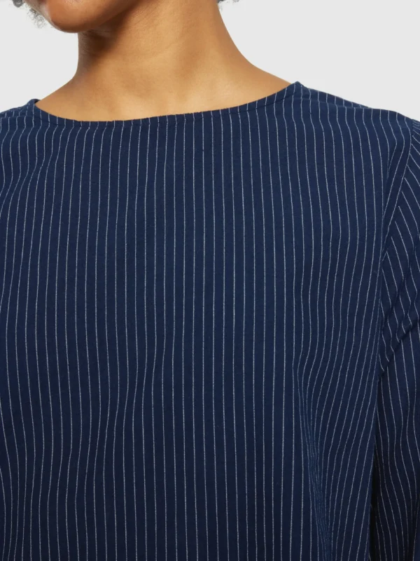 KnowledgeCotton Apparel Stribet Overshirt (Blå) – Dame | Skjorte