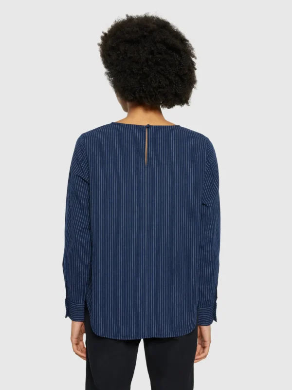 KnowledgeCotton Apparel Stribet Overshirt (Blå) – Dame | Skjorte